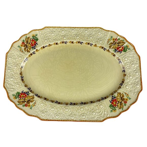 Myott Staffordshire England Platter Floral Pattern 16 1/4" x 11 1/4" - Picture 1 of 10